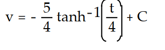 <strong>Find the general solution of the differential equation. Use C, C1, C2, . . . to denote arbitrary constants. If used, do not simplify hyperbolic functions. -v'(t) = </strong> A) B) C) D)