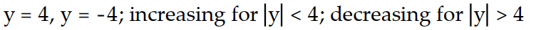 <strong>Consider the differential equation. A detailed direction field is not needed. Find the solutions that are constant, for all (the equilibrium solutions). In what regions are solutions increasing? Decreasing? -y'(t) = (y - 4)( 4 + y)</strong> A) B) C) D)