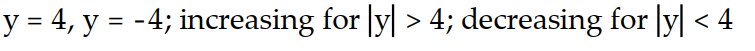 <strong>Consider the differential equation. A detailed direction field is not needed. Find the solutions that are constant, for all (the equilibrium solutions). In what regions are solutions increasing? Decreasing? -y'(t) = (y - 4)( 4 + y)</strong> A) B) C) D)