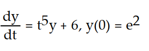 <strong>Solve the initial value problem, if possible. - </strong> A) y = + 2 B) y = C) y = 6 D) Not separable