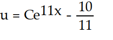 <strong>Find the general solution of the equation. - (x) = 10u + 11</strong> A) B) C) D)