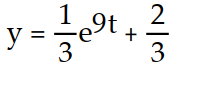 <strong>Solve the initial value problem. -y'(t) + 9y = 3, y(0) = 1</strong> A) B) C) D)