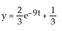 <strong>Solve the initial value problem. -y'(t) + 9y = 3, y(0) = 1</strong> A) B) C) D)