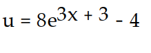 <strong>Solve the initial value problem. - (x) = 3u + 12, u(1) = -2</strong> A) B) C) D)