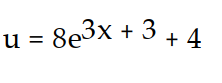 <strong>Solve the initial value problem. - (x) = 3u + 12, u(1) = -2</strong> A) B) C) D)