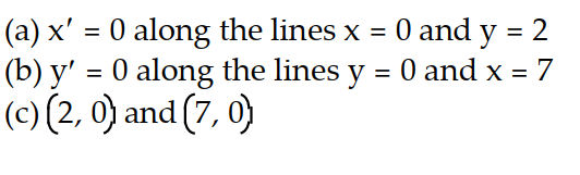 <strong>Solve the problem. -Consider the pair of differential equations that model a predator-prey system with populations x and y. (t) = 3x - 6xy (t) = -y + 7xy (a) Find the lines along which (t) = 0, (b) find the lines along which (t) = 0, (c) find the equilibrium points for the system. </strong> A) B) C) D)