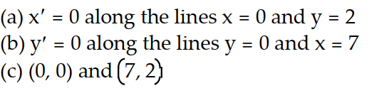 <strong>Solve the problem. -Consider the pair of differential equations that model a predator-prey system with populations x and y. (t) = 3x - 6xy (t) = -y + 7xy (a) Find the lines along which (t) = 0, (b) find the lines along which (t) = 0, (c) find the equilibrium points for the system. </strong> A) B) C) D)