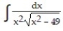 Integrate the function. -  , x > 7