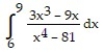 Express the integrand as a sum of partial fractions and evaluate the integral. -