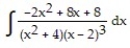 Express the integrand as a sum of partial fractions and evaluate the integral. -