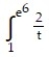 <strong>Evaluate the integral. - dt</strong> A) - B) 2 ln 6 C) 12 D) 6