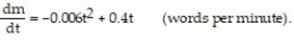 Solve the problem. -In a certain memory experiment, subject A is able to memorize words at a rate given by In the same memory experiment, subject B is able to memorize at the rate given by How many more words does subject B memorize from t = 0 to t = 14 (during the first 14 minutes)?