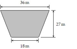 Solve the problem. -The following figure shows the shape and dimensions of a small dam. Assuming the water level is at the top of the dam, find the total force on the face of the dam.