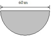 Solve the problem. -The following figure shows the shape and dimensions of a small dam. Assuming the water level is at the top of the dam, find the total force on the face of the dam. Round to one decimal place when appropriate.