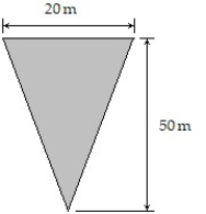 Solve the problem. -The following figure shows the shape and dimensions of a small dam. Assuming the water level is at the top of the dam, find the total force on the face of the dam. Round to the nearest whole number.