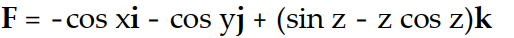 <strong>Find the gradient field F of the function f. -f(x, y, z) = z sin (x + y + z)</strong> A) B) C) D)
