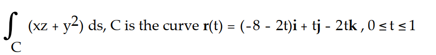 <strong>Evaluate the line integral along the curve C. - </strong> A) - 19/3 B) -19 C) 29 D) 29/3