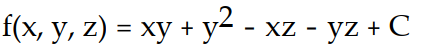 <strong>Find the potential function f for the field F. -F = (y - z)i + (x + 2y - z)j - (x + y)k</strong> A) B) C) D)