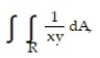 <strong>Evaluate the double integral over the given region. - R = {(x, y): 9 \le x \le 10, 9 \le y \le 10}</strong> A) B) C) D) ln