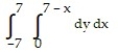 <strong>Express the area of the region bounded by the given line(s) and/or curve(s) as an iterated double integral. -The coordinate axes and the line </strong> A) B) C) D)