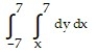 <strong>Express the area of the region bounded by the given line(s) and/or curve(s) as an iterated double integral. -The coordinate axes and the line </strong> A) B) C) D)