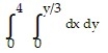 <strong>Express the area of the region bounded by the given line(s) and/or curve(s) as an iterated double integral. -The lines , , and </strong> A) B) C) D)