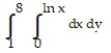 <strong>Express the area of the region bounded by the given line(s) and/or curve(s) as an iterated double integral. -The curve and the lines and </strong> A) B) C) D)