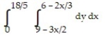 <strong>Express the area of the region bounded by the given line(s) and/or curve(s) as an iterated double integral. -The lines , , and </strong> A) B) C) D)