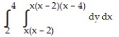 <strong>Express the area of the region bounded by the given line(s) and/or curve(s) as an iterated double integral. -The curves and </strong> A) B) C) D)