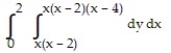 <strong>Express the area of the region bounded by the given line(s) and/or curve(s) as an iterated double integral. -The curves and </strong> A) B) C) D)