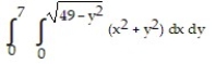 Change the Cartesian integral to an equivalent polar integral, and then evaluate. -