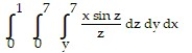 Evaluate the integral by changing the order of integration in an appropriate way. -