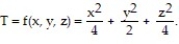 Write the word or phrase that best completes each statement or answers the question. -A sample of matter has a temperature distribution given by Describe the level surfaces and write an equation for the surface T = 300.