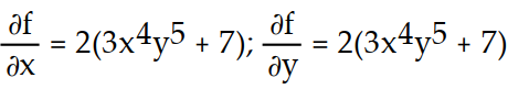 <strong>Find all the first order partial derivatives for the following function. -f(x, y) = </strong> A) B) C) D)