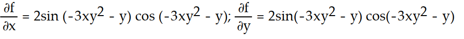 <strong>Find all the first order partial derivatives for the following function. -f(x, y) = ( -3x - y)</strong> A) B) C) D)