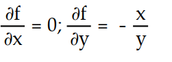 <strong>Find all the first order partial derivatives for the following function. -f(x, y) = ln </strong> A) B) C) D)