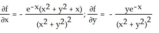 <strong>Find all the first order partial derivatives for the following function. -f(x, y) = </strong> A) B) C) D)