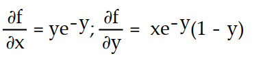 <strong>Find all the first order partial derivatives for the following function. -f(x, y) = xy </strong> A) B) C) D)