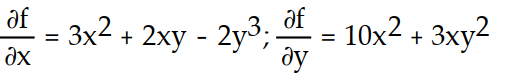 <strong>Find all the first order partial derivatives for the following function. -f(x, y) = + 10 y - 2x </strong> A) B) C) D)