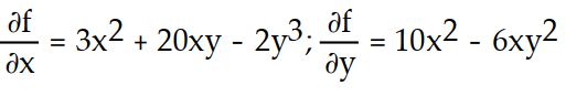 <strong>Find all the first order partial derivatives for the following function. -f(x, y) = + 10 y - 2x </strong> A) B) C) D)