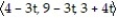 <strong>Find a function r(t) that describes the line or line segment. -The line through P(4, 9, 3) and Q(1, 6, 7)</strong> A) r(t) = B) r(t) = C) r(t) = D) r(t) =
