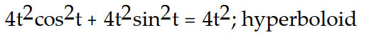 <strong>Verify that the curve r(t) lies on the surface. Give the name of the surface. -r(t) = (2t cos t)i + (2t sin t)j + 2t k; + = </strong> A) B) C) D)