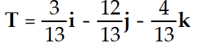 <strong>Find the unit tangent vector of the given curve. -r(t) = 3 i - 12 j + 4 k </strong> A) B) C) D)
