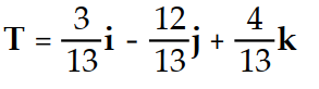 <strong>Find the unit tangent vector of the given curve. -r(t) = 3 i - 12 j + 4 k </strong> A) B) C) D)