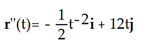 <strong>Compute r''(t). -r(t) = ( 3 ln( 6t))i + ( 2 )j</strong> A) B) C) D)