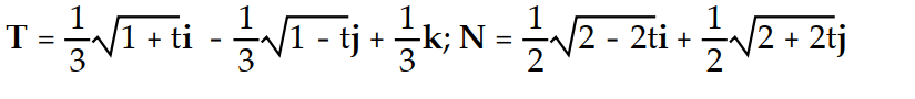 <strong>Find the unit tangent vector T and the principal unit normal vector N. - </strong> A) B) C) D)