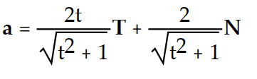 <strong>FInd the tangential and normal components of the acceleration. -r(t) = ( - 3)i + ( 2t - 4)j + 9k</strong> A) B) C) D)