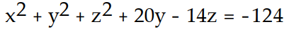 <strong>Find an equation for the sphere with the given center and radius. -Center (0, -10, -7), radius = 5</strong> A) B) C) D)