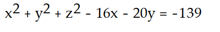 <strong>Find an equation for the sphere with the given center and radius. -Center (-8, 10, 0), radius = 5</strong> A) B) C) D)