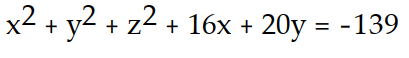 <strong>Find an equation for the sphere with the given center and radius. -Center (-8, 10, 0), radius = 5</strong> A) B) C) D)